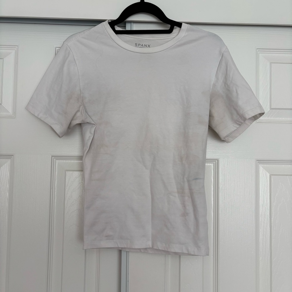 SPANX Cotton Compression Undershirt in White